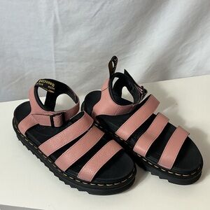 Dr. Martens Pink and Black Leather Sandals